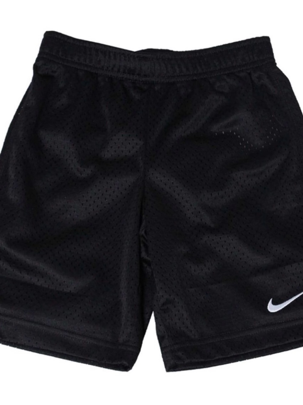 Nike Boy’s Black Athletic Mesh Shorts with White Swoosh